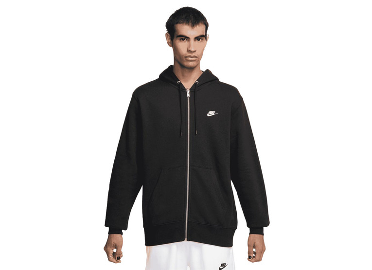 Nike Club fleecehoodie met rits zwart heren