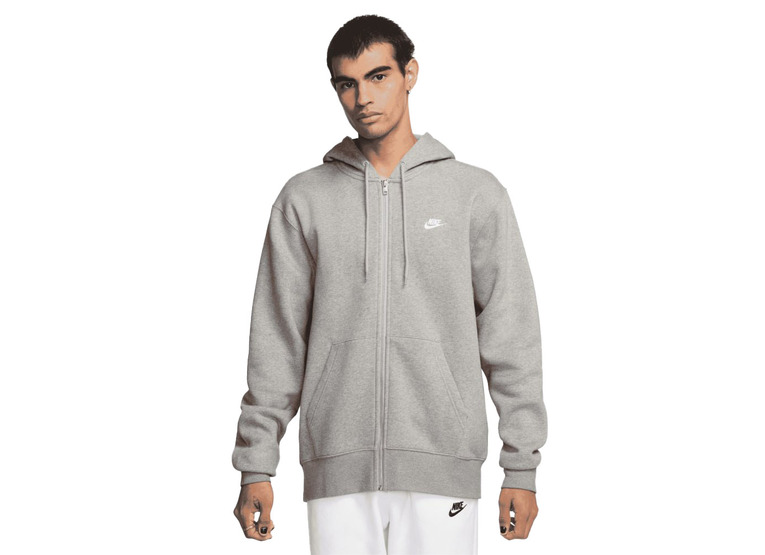 Nike Club fleece hoodie grijs heren
