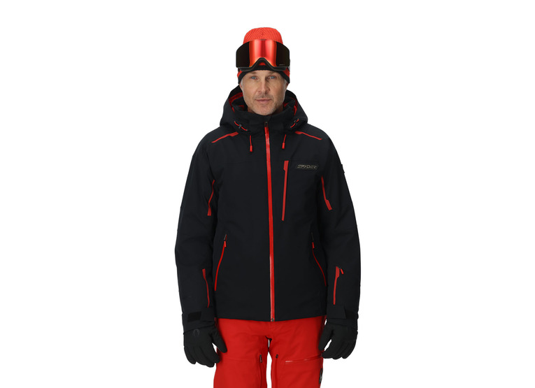 Spyder leader jacket zwart/rood heren