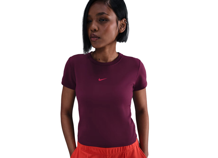 Nike Sportswear aansluitend cropped top bordeaux dames