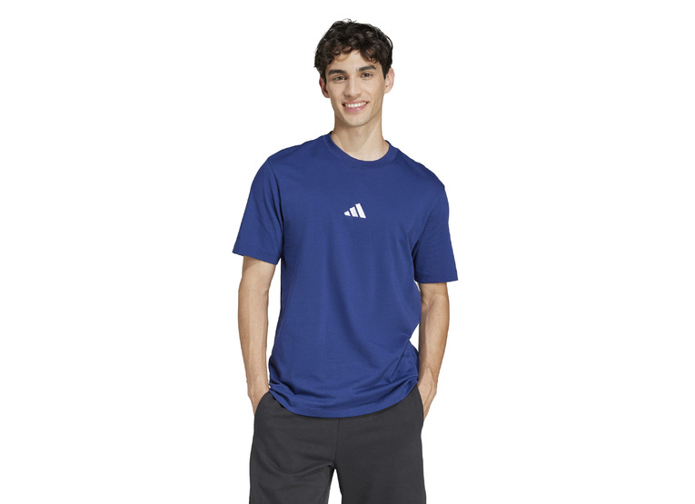 Adidas Essentials Small Logo Single Jersey T-shirt blauw heren