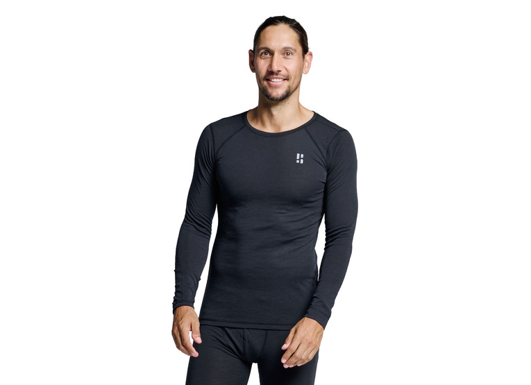 Poederbaas merino baselayer zwart heren
