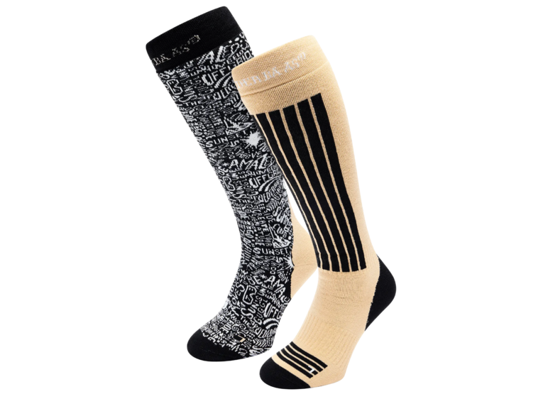 Poederbaas 2-pack skisokken black multi unisex