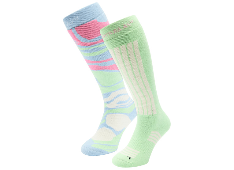 Poederbaas 2-pack skisokken ice blue dames