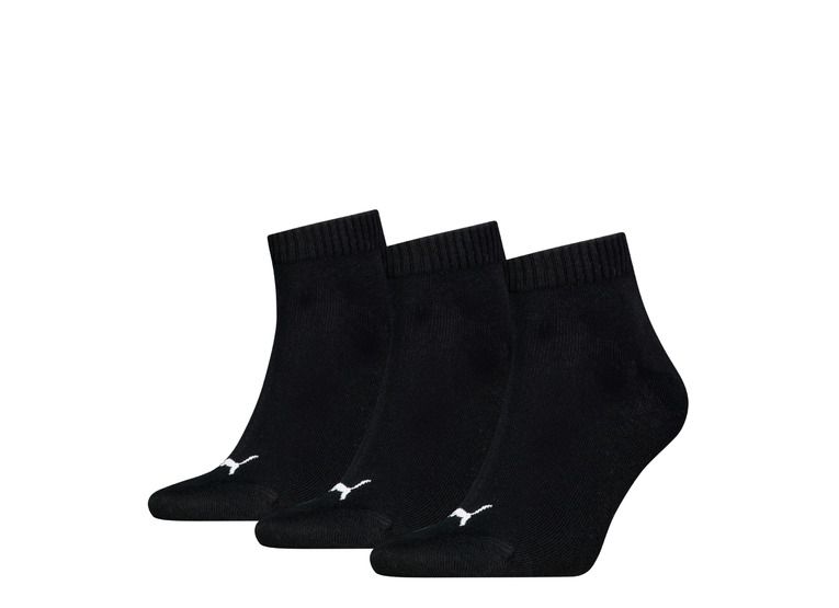 Puma quarter plain sokken zwart unisex