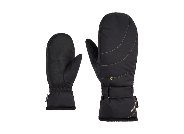 Ziener Kahlia-Z PR skiwanten zwart/gold art dames