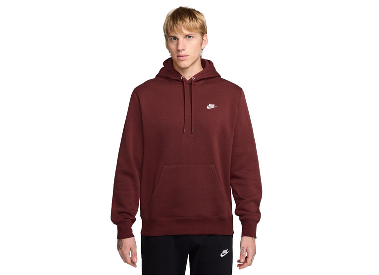 Nike Club fleecehoodie burgundy heren