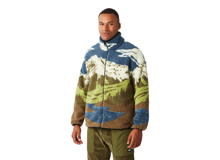 Picture Hafdals zip fleece cloudy landsc sherpa heren