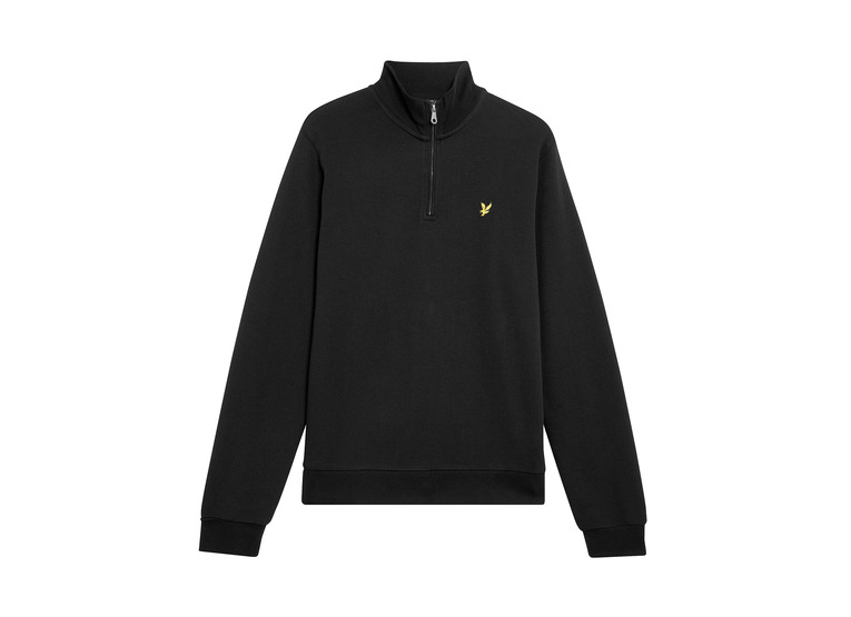 Lyle & Scott loopback quarter zip sweat jet black heren
