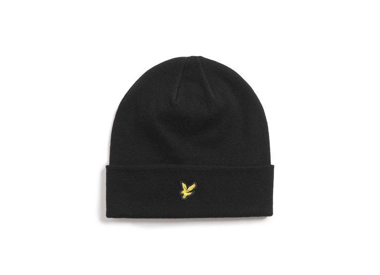 Lyle & Scott cotton merino beanie zwart heren Lyle & Scott cotton merino beanie zwart heren