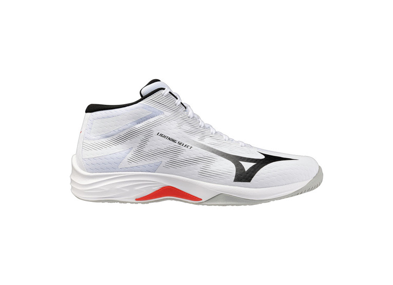 Mizuno Lightning select MID indoorschoen wit/zwart/fiery red heren