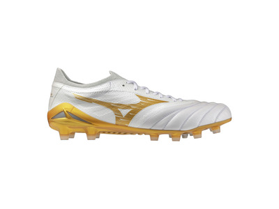 Mizuno Morelia Neo IV Beta elite FG voetbalschoen wit/MP Gold/cool gray