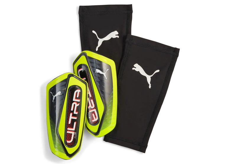 Puma Ultra flex sleeve scheenbeschermers yellow alert/zwart heren