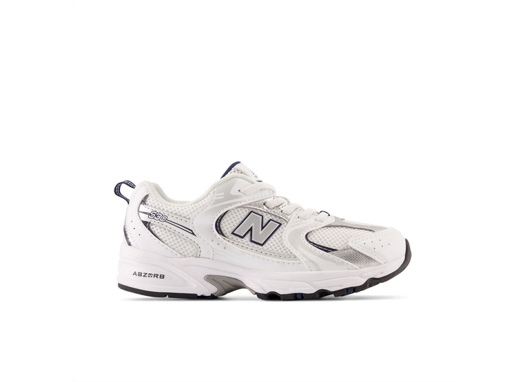 New Balance 530 bungee lace sneaker wit/silver metallic KIDS