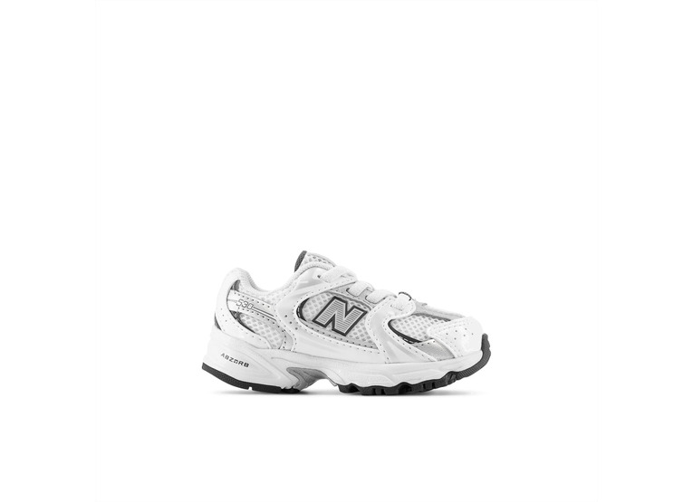 New Balance 530 bungee lace sneakerwit/silver metallic kleuters