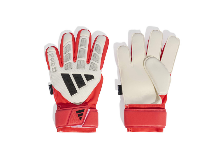 Adidas Jr. predator match fingersave keepershandschoen wit/lucid red KIDS
