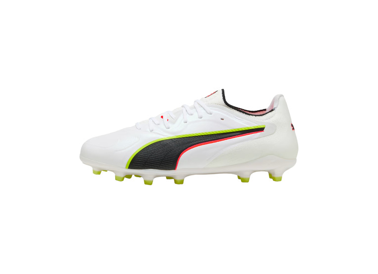 Puma King 20 ultimate FG/AG voetbalschoen wit/glowing red/yellow alert