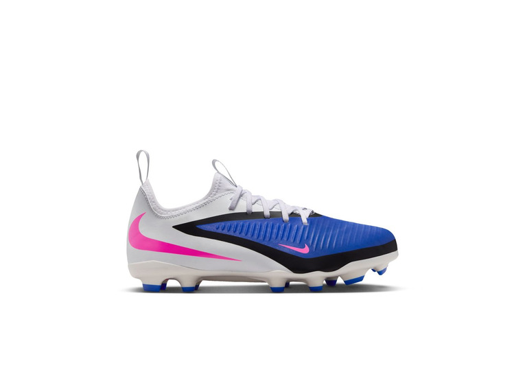 Nike Jr. Phantom 6 low academy FG/MG voetbalschoen racer blue/roze/wit KIDS