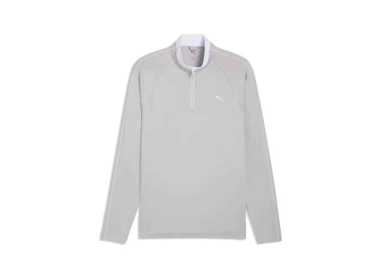 Puma Pure 3.0 1/4-zip sweatshirt platino gray/white glow heren
