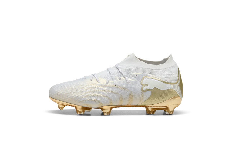 Puma Future 9 ultimate FG voetbalschoen wit/metallic gold