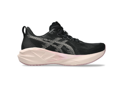 Asics Novablast 5 loopschoen zwart/pearl pink dames Asics Novablast 5 loopschoen zwart/pearl pink dames