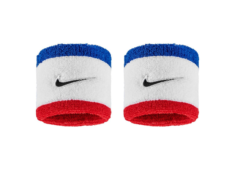 Nike Swoosh classic polsbanden royaalblauw/wit/rood 2-pack