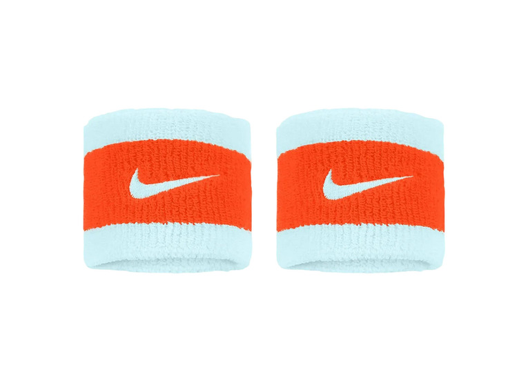 Nike Swoosh wristbands glacier blue/safety orange - 2-pack