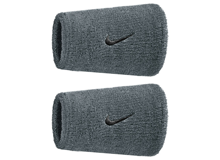 Nike Swoosh classic doublewide wristbands cool grey - 2-pack