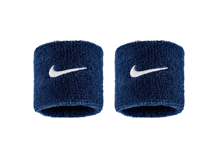 Nike Swoosh classic polsbanden navy/wit 2-pack