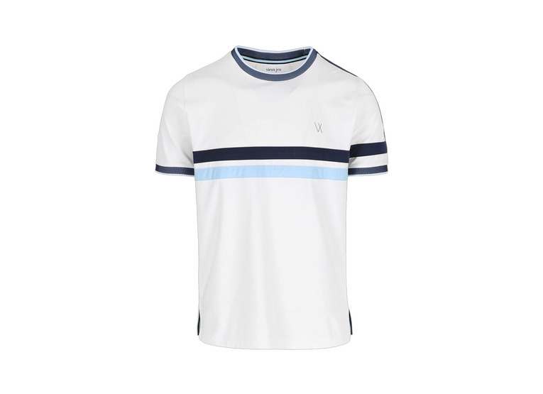 Vieux Jeu Leo shirt stripe wit/dressblue heren
