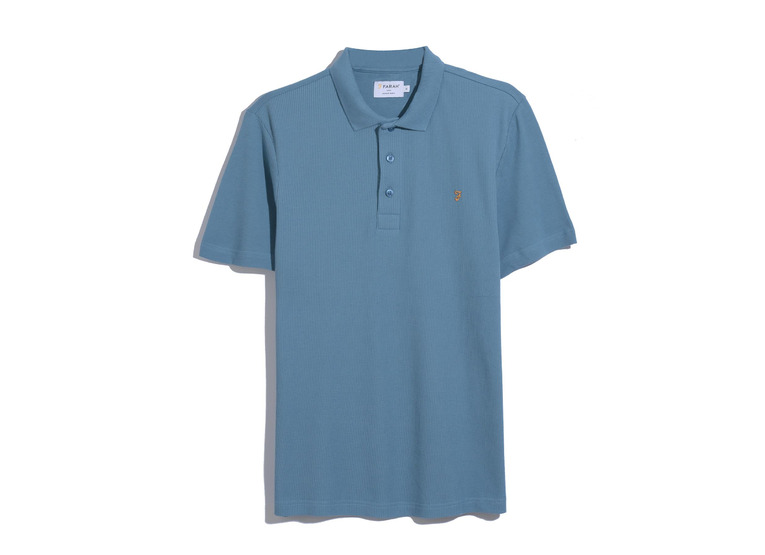 Farah forster textured polo blue tide heren