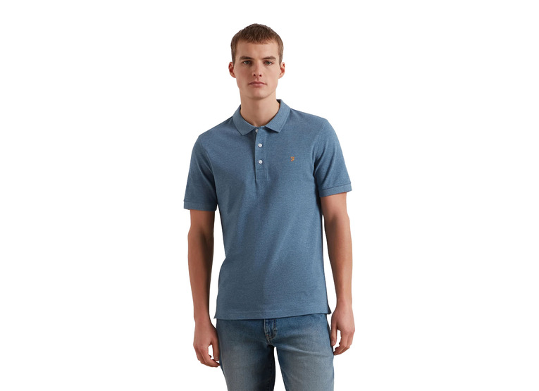 Farah Blanes polo blue tide marl heren