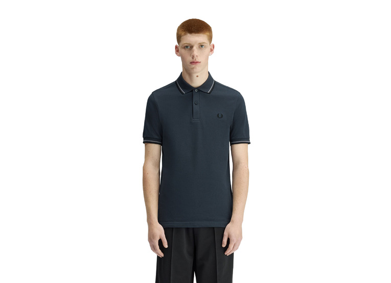 Fred Perry twin tipped shirt dark airforce/stockport blue heren