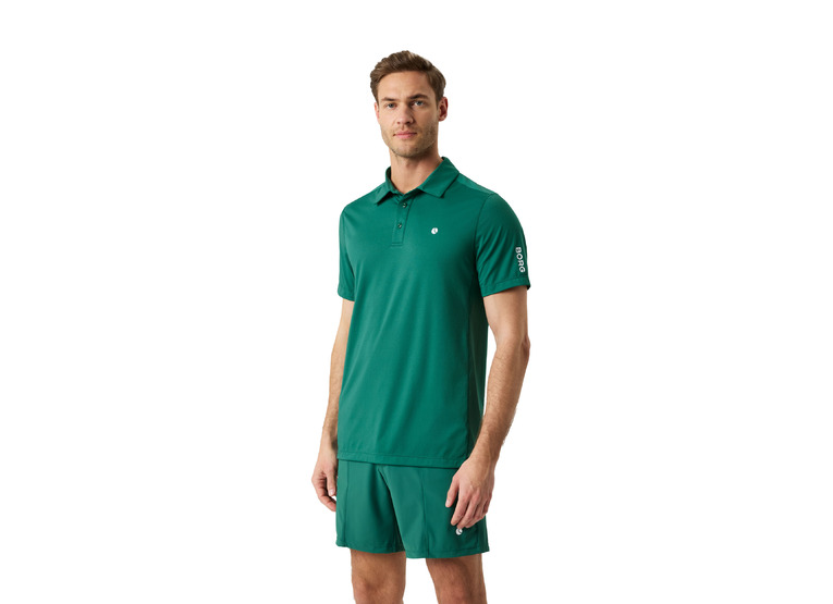 Bjorn Borg Ace Mesh panel polo shirt posy green heren