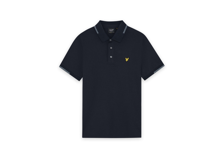 Lyle & Scott fine cotton tipped polo shirt dark navy heren