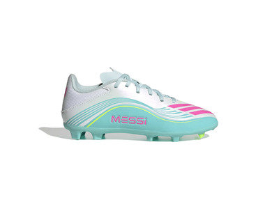 Adidas F50 Messi league FG/MG voetbalschoen wit/lucid pink/flash aqua KIDS