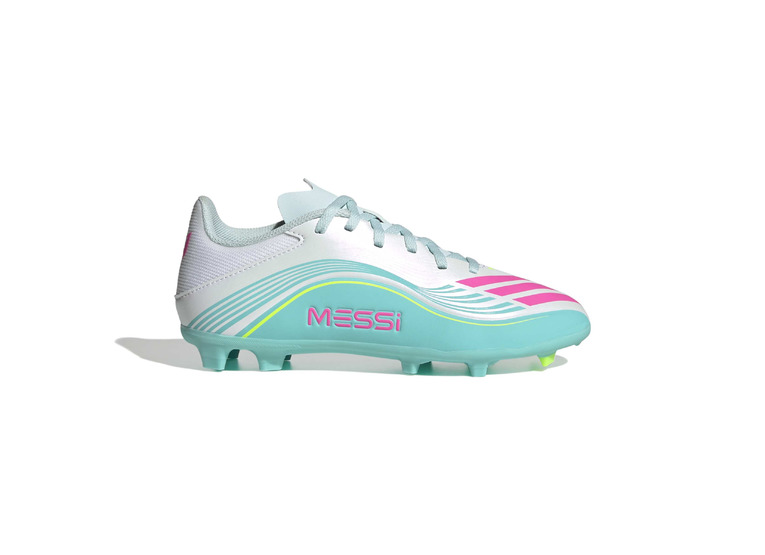Adidas F50 Messi league FG/MG voetbalschoen wit/lucid pink/flash aqua KIDS