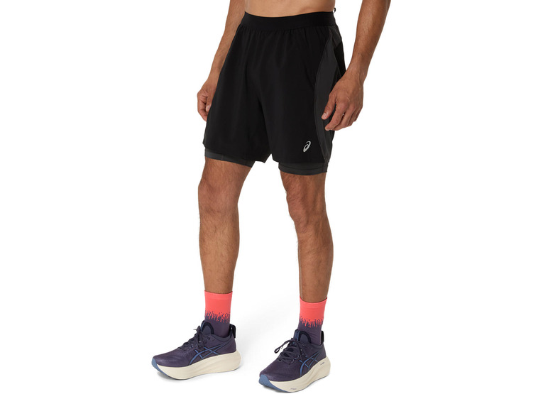 Asics Road 2-in-1 short zwart heren