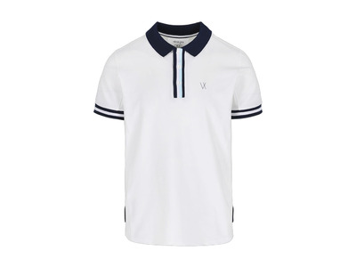 Vieux Jeu Sven polo wit/dressblue heren