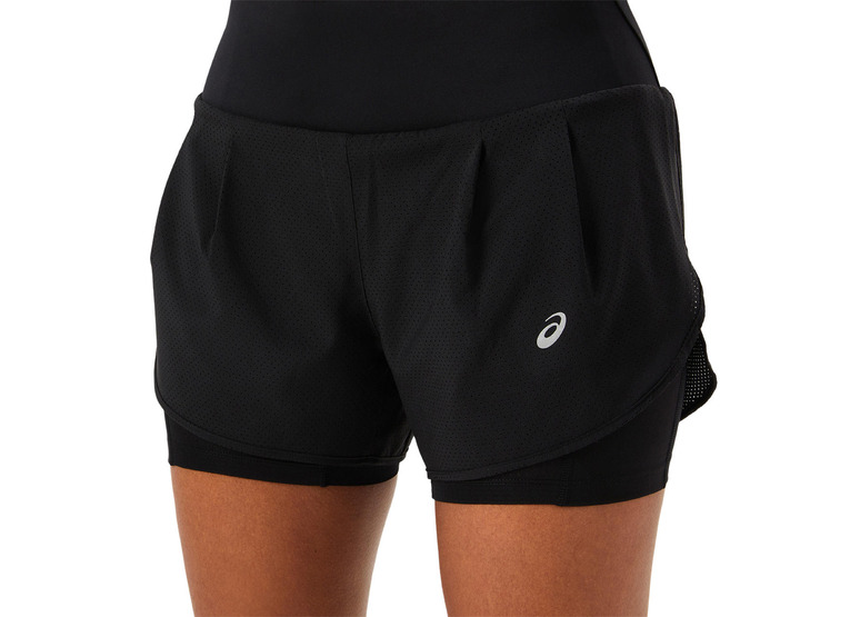 Asics Road 2-in-1 short zwart dames