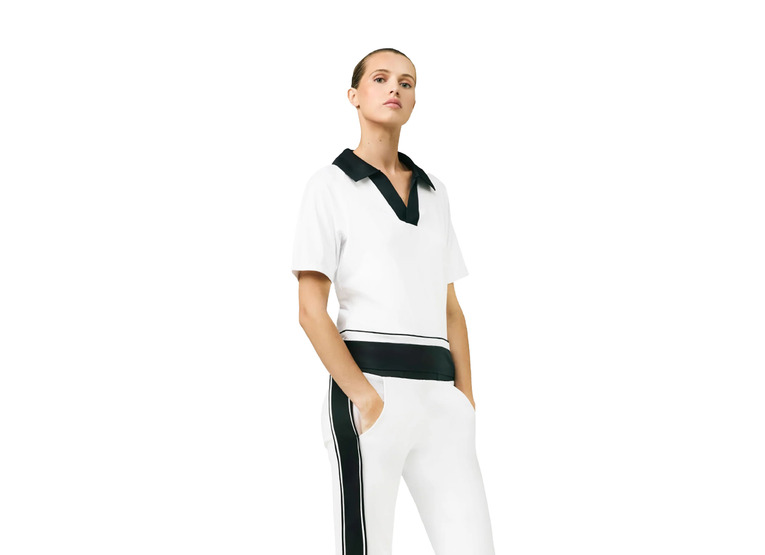Goldbergh Piccola polo top wit/zwart dames