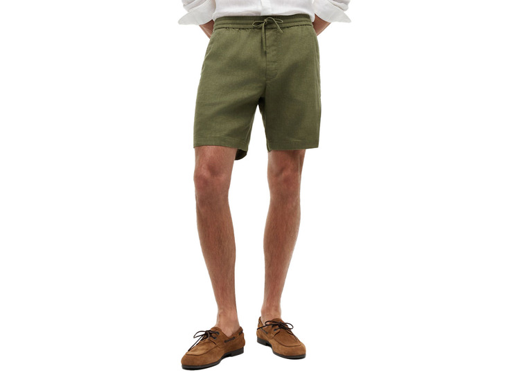 Tommy Hilfiger Dover chinoshort van linnenmix dark artichoke heren