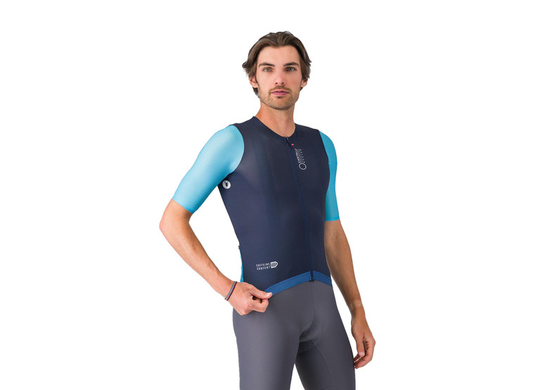 Castelli Corretto jersey belgian blue/neon cobalt heren