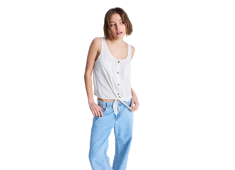 Roxy Tropical hill mouwloze blouse wit dames