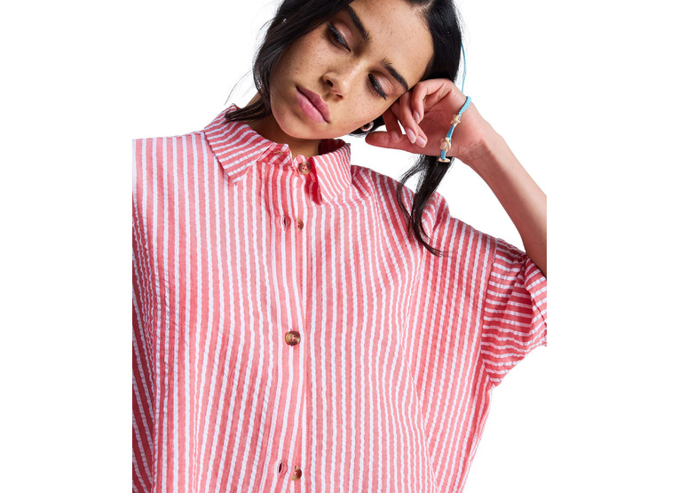 Roxy Beachy nostalgia stripe overhemd hibiscus sunrise stripe dames