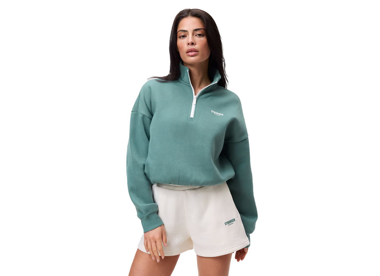 Stronger half zip sweatshirt silver pine dames