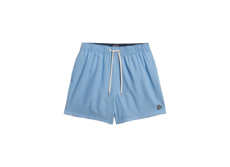 Superdry zwemshort met geborduurd logo endless sky blue heren
