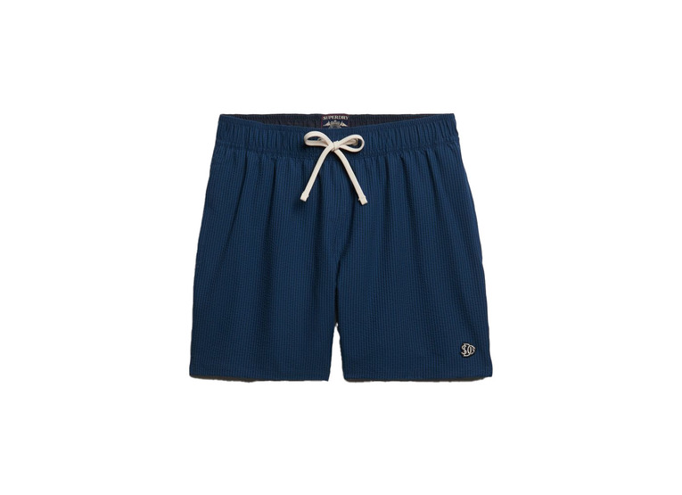 Superdry Seer sucker zwemshort navy/bottle streep heren