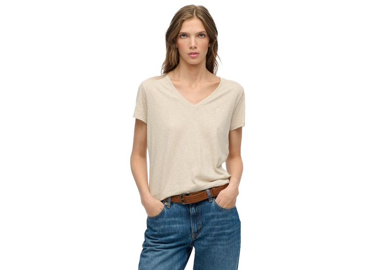 Superdry Slub T-shirt feather grey dames