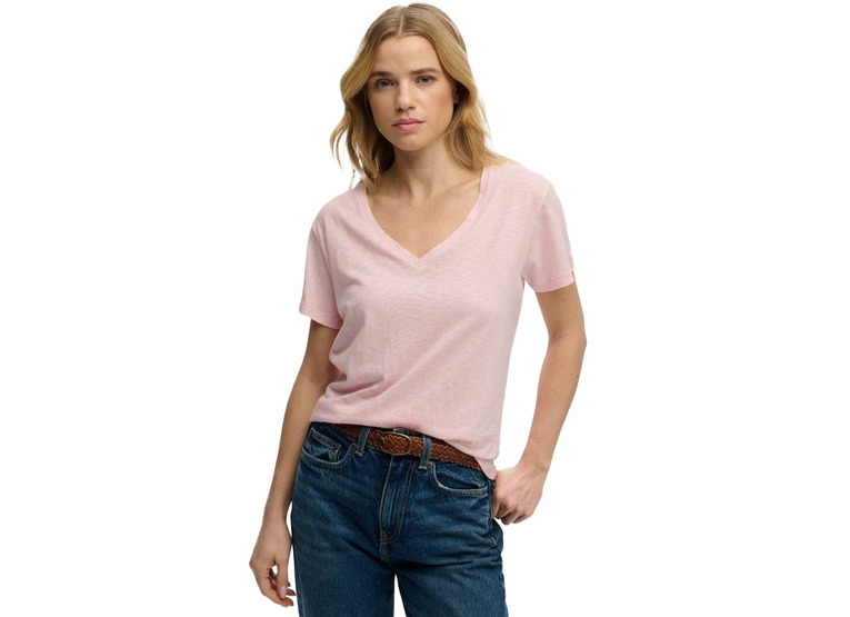 Superdry Slub T-shirt pale pink dames